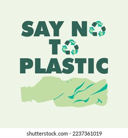 reduce, reuse, recycle design banner background, go green banner, earth day. recycling day. SAY NO TO PLASSTIC, recycle plastic
