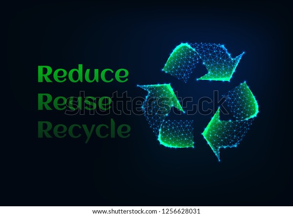 Reduce Reuse Recycle Ecological Banner Template Stock Vector (Royalty ...