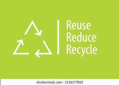 Reduce Reuse Recycle green poster.