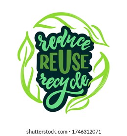 Reduce Reuse Recycle Hand Draw Leaves 库存矢量图（免版税）1746312071 | Shutterstock