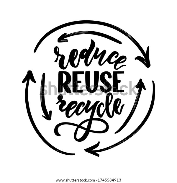 Reduce Reuse Recycle Hand Draw Arrow Stock Vector (Royalty Free ...