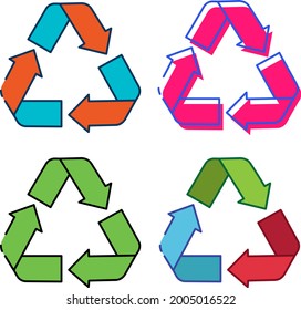 Reduce Reuse Recycle Icon Set - Amazing 3R vector icon suitable for enviromental asset, website, apps, icon, sign, sticker, and illustration in general - Vector Icon