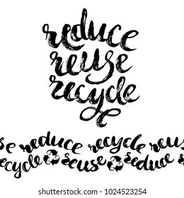 Reduce Reuse Recycle Lettering Vector Hand 스톡 벡터(로열티 프리) 1024523254 ...