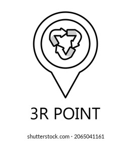 Reduce reuse recycle Point icon. Trendy flat vector Reduce reuse recycle Point icon on white background, vector illustration can be use for web and mobile