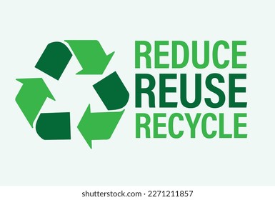 Reduce Reuse Recycle vector symbol set, flat icon