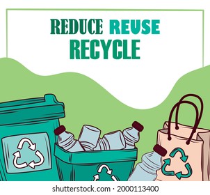 reduce reuse recycle waste flyer