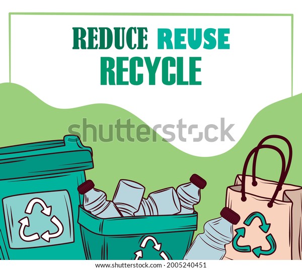 Reduce Reuse Recycle Waste Flyer Stock Vector (Royalty Free) 2005240451 ...