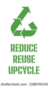 Reduce Reuse Upcycle Words Recycling Arrows Stock Vector (Royalty Free ...