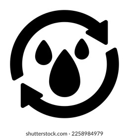 reduce reuse water drop circle arrow repeat eco ecology icon
