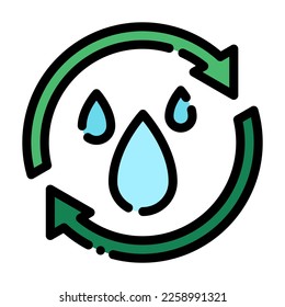 reducir reutilizar el círculo de caída de agua flecha repetir ecología