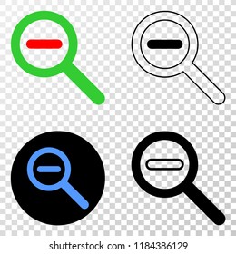 Reduce scale EPS vector pictograph with contour, black and colored versions. Illustration style is flat iconic symbol on chess transparent background.
