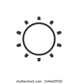 Reduce screen brightness icon in simple vector