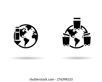 Reduce And Separate Garbage Icon Save The Earth