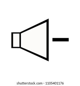 reduce sound icon. Element of simple music icon for mobile concept and web apps. Isolated reduce sound icon can be used for web and mobile