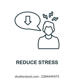 Reduce Stress line icon. Simple element from yoga collection. Creative Reduce Stress outline icon for web design, templates, infographics and more