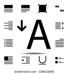 reduce, text icon. Simple glyph, flat vector of Text editor set icons for UI and UX, website or mobile application