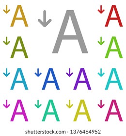 reduce, text multi color icon. Simple thin line, outline vector of Text editor icons for UI and UX, website or mobile application