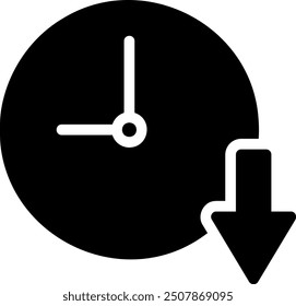reduce time glyph icon illustration vector