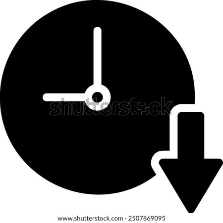 reduce time glyph icon illustration vector