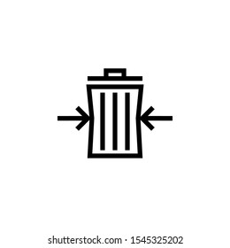 Reduce Waste Black Icon. Clipart Image Isolated On White Background