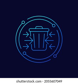Reduce waste, garbage icon in linear style