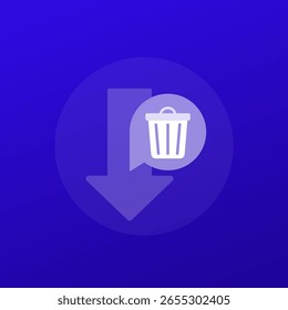 Reduzca el icono del desperdicio, diseño transparente