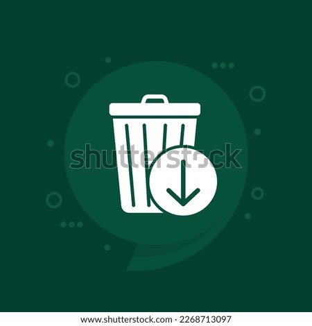 Reduce waste icon with a trash bin