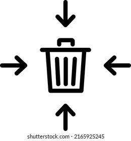 Icono de reducción de residuos, ilustración vectorial