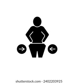 reducir el icono de línea de concepto de peso. Ilustración de elemento simple. reducir el diseño de símbolos de contorno de concepto de peso.