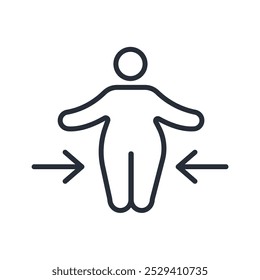 reduce weight icon. vector.Editable stroke.linear style sign for use web design,logo.Symbol illustration.