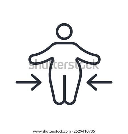 reduce weight icon. vector.Editable stroke.linear style sign for use web design,logo.Symbol illustration.