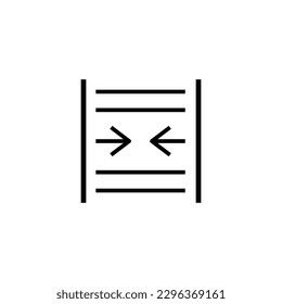 Reduce width sign icon isolated on white background. Graphical symbol modern, simple, vector, icon for website design, mobile app, ui. Vector Illustration