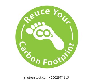 Reduce your carboon footprint button icon. Clipart image isolated on white background