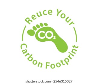 Reduce your carboon footprint stamp icon. Clipart image isolated on white background