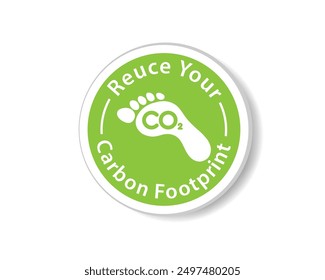 Reduce your carboon footprint sticker icon. Clipart image isolated on white background