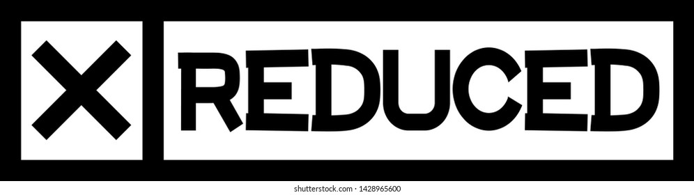 REDUCED black stamp on white