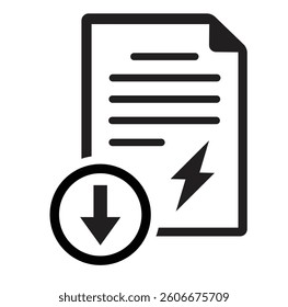 Reduced electricity bill icon. Energy price drop. Vector icon isolated on white background