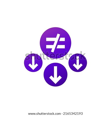 Reduced inequality icon, vector design