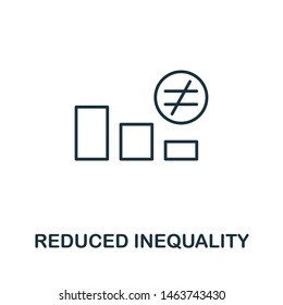 Reduced Inequality outline icon. Thin line style from community icons collection. Pixel perfect simple element reduced inequality icon for web design, apps, software, print usage.