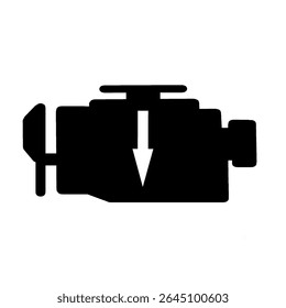 reduced power warning light useful for automobile service industry silhouette