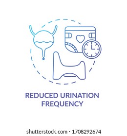 Reduced urination frequency blue concept icon. Problem with digestive system sign. Unwell bladder. Rotavirus symptom idea thin line illustration. Vector isolated outline RGB color drawing
