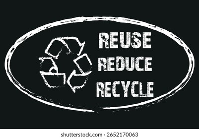 REDUCE,REUSE,RECYCLE text. recycling arrows vector icon