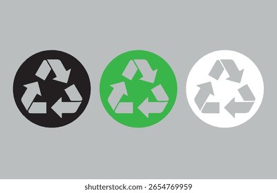 REDUZIR,REUTILIZAR,RECICLAR texto. reciclando setas ícone de vetor