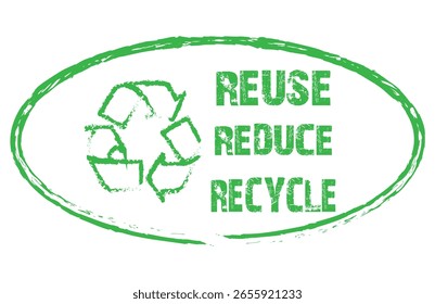 REDUCE,REUSE,RECYCLE text. recycling arrows vector icon