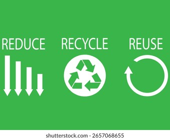 REDUCE,REUSE,RECYCLE text. recycling arrows vector icon