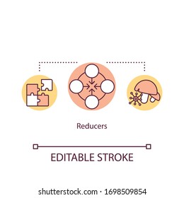 Reducers concept icon. Food chain decomposers. Biological process in nature. Decompose idea thin line illustration. Vector isolated outline RGB color drawing. Editable stroke