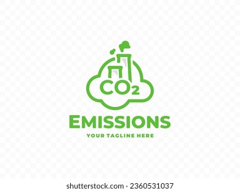 Reducing carbon emission vector logo. Reduce co2 gas graphic design. Ecology and environment concept