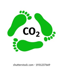 Reducing Carbon Footprint Concept Green Footprints Stock Vector ...