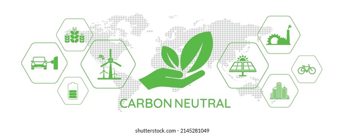 reducing CO2 emissions to stop climate change. green energy background