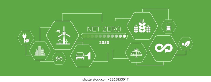 reducing CO2 emissions to stop climate change. green energy background